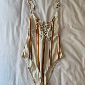 billabong verticale striped one piece bathing suit